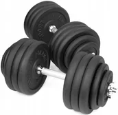 Hantle i ciężarki - Hantle Żeliwne 2x40 kg gryf Talerze zestaw 80kg - miniaturka - grafika 1