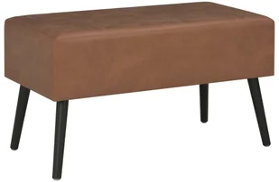 vidaXL Ławka z szufladami, 80 cm, ciemnobrązowa, sztuczna skóra vidaXL - Ławki do przedpokoju - miniaturka - grafika 4