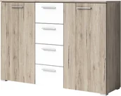 Komody - Helvetia KOMODA BETA 2D4S TYP 26 DĄB SAN REMO JASNY / BIAŁY - miniaturka - grafika 1