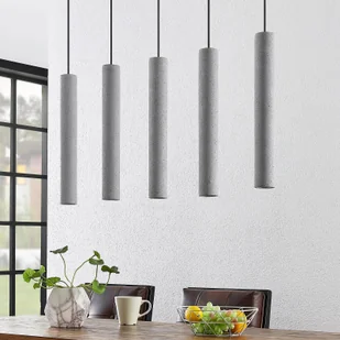 Lindby Concretto lampa wisząca 5 betonowych kloszy - Lampy sufitowe - miniaturka - grafika 2