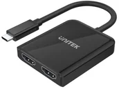Adaptery i przejściówki - Unitek Kabel adapter V1408A USB-C - 2xHDMI 2.0a, 4K, 60Hz V1408A - miniaturka - grafika 1