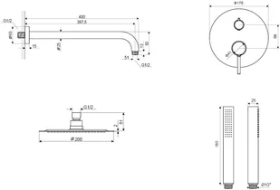 Actima Zestaw natryskowy podtynkowy PI biały AREX.1281WH - Zestawy prysznicowe - miniaturka - grafika 3