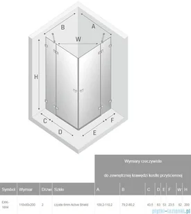 New Trendy Avexa Gold 110x80x200 EXK-1884 - Kabiny prysznicowe - miniaturka - grafika 3