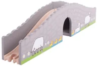 Pociągi dla dzieci - Bigjigs Toys Drewniany most kamienny do kolejki - miniaturka - grafika 1