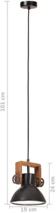 VidaXL Industrialna lampa wisząca, 25 W, czarna, okrągła, 19 cm, E27 320537  VidaXL - Lampy pozostałe - miniaturka - grafika 11