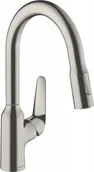 Baterie kuchenne - Hansgrohe 71801800 M42 bateria kuchenna 180 z wyciąganą wylewką stal szlachetna - miniaturka - grafika 1