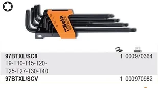 Beta KPL.8 KLUCZY TRZPIEŃ.KĄT.TORX DŁ.T9-T40 97BTXL/SC8 - Klucze i nasadki - miniaturka - grafika 2