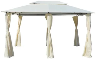 vidaXL Namiot ogrodowy z zasłonami, 4 x 3 m, biały - Pawilony ogrodowe - miniaturka - grafika 8