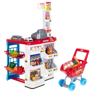 Kasa fiskalna sklep wózek + akcesoria KX7299 - Zabawy w naśladowanie dorosłych Kasa fiskalna sklep wózek + akcesoria KX7299 - Zabawy w naśladowanie dorosłych - miniaturka - grafika 2