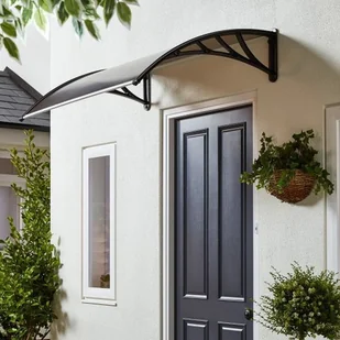 Geom Zadaszenie PCV 150 x 100 cm brązowo-czarne RC012 - Daszki nad drzwi - miniaturka - grafika 2
