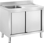 Meble gastronomiczne - Royal Catering Szafka ze zlewem 1 komora stal nierdzewna 400 x 400 x 240 mm RC-IKS11 - miniaturka - grafika 1