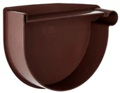 Rynny i akcesoria - Denko rynny bez uszczelki 90 mm Prawe Brąz - miniaturka - grafika 1