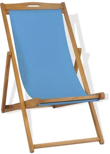 vidaXL Leżak, drewno tekowe, 56 x 105 96 cm, niebieski vidaXL - Meble turystyczne - miniaturka - grafika 3