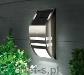 Lampy ogrodowe - Maclean Kinkiet solarny MCE118S z czujnikiem ruchu silver - miniaturka - grafika 1