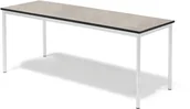 Meble do szkół i przedszkoli - AJ Produkty Stół SONITUS, 1800x700x720 mm, linoleum jasnoszary, biały - miniaturka - grafika 1