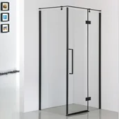 Kabiny prysznicowe - Sea Horse Kabina bezprofilowa jednodrzwiowa FRESH-LINE 120x80x195 lewa czarna BK248T08/12KL - miniaturka - grafika 1