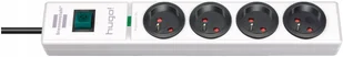 Brennenstuhl Listwa zasilająca Przedłużacz przeciwprzepięciowy Hugo! 4 gniazda biały 2m 1150614324 - Listwy zasilające - miniaturka - grafika 2