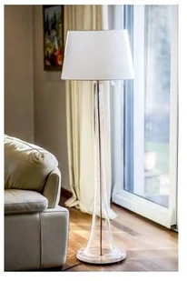 4concepts Stojąca LAMPA podłogowa ZURICH L213018259 abażurowa OPRAWA salonowa biała przezroczysta L213018259 - Lampy stojące - miniaturka - grafika 3