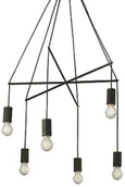 Lampy sufitowe - Ideal Lux Lampa Wisząca Pop Sp6 Nero 158815 Średnica 54,0 Wys. 100,0 - 182,0 158815 - miniaturka - grafika 1