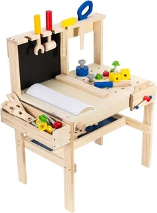 Mamabrum Drewniany zestaw majsterkowicza XXL - 75 elementów + pas narzędziowy WORKBENCH GYT1863 - Mały majsterkowicz - miniaturka - grafika 23