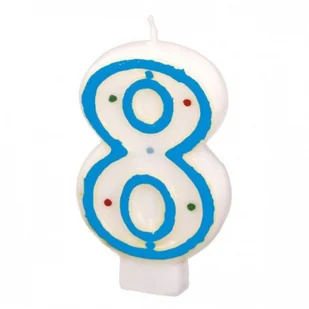 Amscan Świeczka cyferka w kropki nr 8 - Pozostałe akcesoria dla plastyków - miniaturka - grafika 3