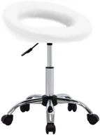 Fotele i krzesła biurowe - vidaXL Krzesło robocze na kółkach, białe, sztuczna skóra - miniaturka - grafika 1
