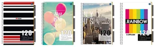 Inter-druk Kołozeszyt B5 120k. PP 75g kolorowe przekładki kratka ZG51INT - Szkolne artykuły papiernicze - miniaturka - grafika 2