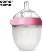Butelki dla niemowląt - COMOTOMO COMOTOMO - antykolkowa butelka silikonowa 150 ml Pink NEWBORN - miniaturka - grafika 1