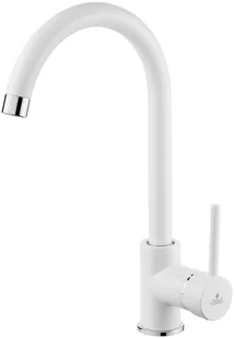 Deante Milin Bateria zlewozmywakowa stojąca biała z wylewką U BEU W62M - Baterie kuchenne - miniaturka - grafika 3