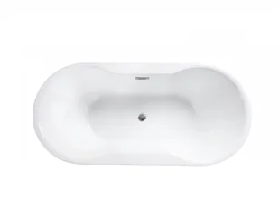 Besco Wanna wolnostojąca Navia 140x75 cm + maskownice syfonu w kolorze białym - Wanny - miniaturka - grafika 4