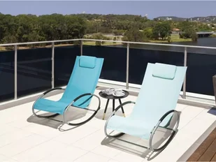 Beliani Krzesło ogrodowe miętowe tekstylne bujane CAMPO - Fotele i krzesła ogrodowe - miniaturka - grafika 3