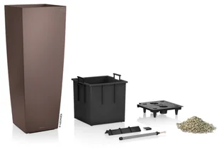 Lechuza Donica CUBICO Alto 40/40/105 espresso metalik CUBICO ALTO 40 ESPRE - Donice - miniaturka - grafika 2