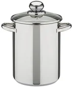 Garnki - GSW 643160 garnek do gotowania szparagów, z koszyczkiem i szklaną pokrywką, stal szlachetna, 16 cm, 2 elementy, srebrny 643160 - miniaturka - grafika 1