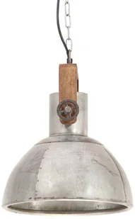 VidaXL Industrialna lampa wisząca, 25 W, srebrna, okrągła, 30 cm, E27 320530 - Lampy sufitowe - miniaturka - grafika 7