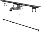 Odpływy liniowe - Viega 686277 + 711870 686277 + 711870 Advantix Vario-odpływ liniowy korpus + Ruszt CZARNY - miniaturka - grafika 1