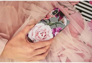 PURO Glam Geo Flowers - Etui iPhone Xs Max (Pink Peonies) IPCX65GEOFLO2BLK - Etui i futerały do telefonów - miniaturka - grafika 3