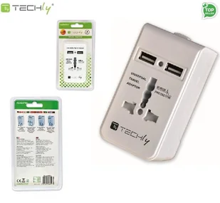 Techly Adapter wtyku zasilania uniwersalny z USB 5V 1A - Złącza, przejściówki, adaptery - miniaturka - grafika 3
