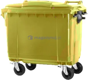 Pojemnik do segregacji odpadów na kółkach pojemność 1100 l (kolor zielony) - Kosze na śmieci - miniaturka - grafika 4