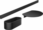Akcesoria łazienkowe - Hansgrohe 27966670 WallStoris Zestaw do wanny czarny matowy - miniaturka - grafika 1