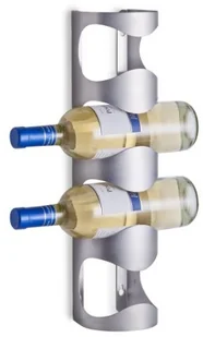 Ścienny regał na wino 4 butelki stal nierdzewna ZELLER 27365 - Stojaki na wino - miniaturka - grafika 2