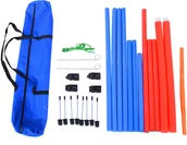 Artykuły szkoleniowe - PawHut ZESTAW AGILITY SŁUPKI DO SLALOMU OBRĘCZ DLA PSÓW - miniaturka - grafika 1