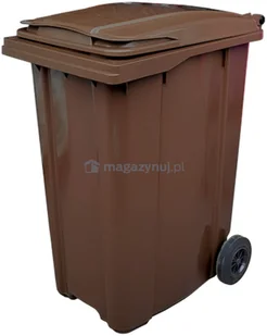 Pojemnik do segregacji odpadów na kółkach pojemność 360 l (kolor zielony) - Kosze na śmieci - miniaturka - grafika 3