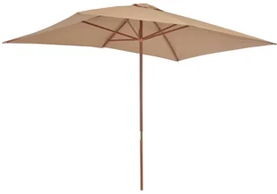 vidaXL Parasol ogrodowy na drewnianym słupku, 200x300 cm, taupe - Parasole ogrodowe - miniaturka - grafika 5