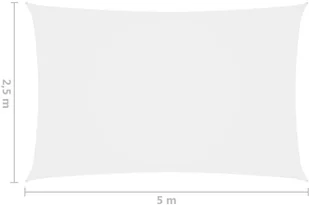 vidaXL Prostokątny żagiel ogrodowy, tkanina Oxford, 2,5x5 m, biały 135264 - Parasole ogrodowe - miniaturka - grafika 6