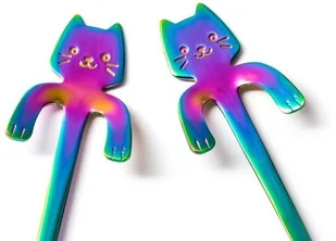 Gadget Master Łyżeczki kotki 2 szt.TĘCZOWE - Gadżety dla niej i dla niego - miniaturka - grafika 2