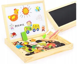 Drewniana Tablica Kreatywna Magnetyczna Kredowa - Tablice dla dzieci - miniaturka - grafika 2
