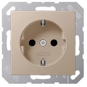 Wyłączniki światła i elektryczne - Jung JUNG gniazdo wtykowe z zestykiem ochronnym 16 A 250 V Serie A Szampan, Złoto, 1 sztuki, a 1520 CH A 1520 CH - miniaturka - grafika 1