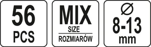 YATO ZESTAW ZAWLECZEK I SWORZNI Z OTWORAMI 56 SZT YT-06874 - Pozostałe wyposażenie warsztatu - miniaturka - grafika 4