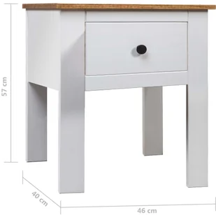 vidaXL Szafka nocna, biała, 46 x 40 x 57 cm, sosna, seria Panama - Szafki nocne - miniaturka - grafika 6