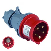 Osprzęt siłowy - TP Electric Wtyczka przenośna zwrotnica faz 5P 32A IP44 400V 2085 3107-350-1600 - miniaturka - grafika 1